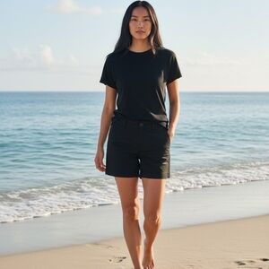 Nautica Mid Rise Women’s Black Casual Twill Shorts 5" Inseam NWT Size 6